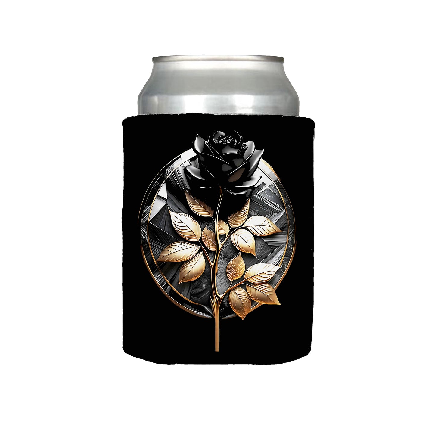 Black Steel Rose Can Hugger