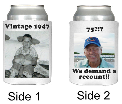 75th birthday koozie