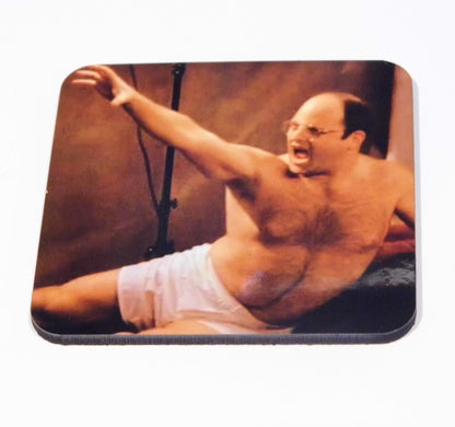 Set of 4 George Costanza Seinfeld Coasters best Seinfeld gift wood coasters funny birthday or white elephant gift