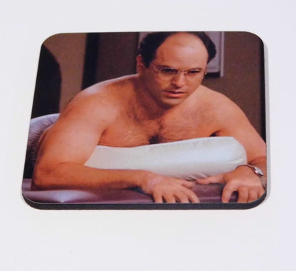 Set of 4 George Costanza Seinfeld Coasters best Seinfeld gift wood coasters funny birthday or white elephant gift