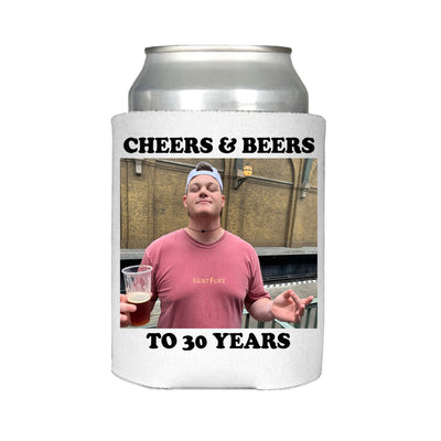 Set of 24, 30th Birthday Can Coolers with your Picture or photo 30th birthday party favor makes a great 30th birthday gift for a friend.